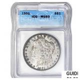 1901 Morgan Silver Dollar ICG MS60