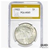 1922 Silver Peace Dollar PGA MS65