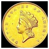 1855 Ty2 Rare Gold Dollar CLOSELY UNCIRCULATED