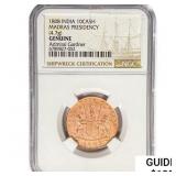 1808 India Madras Presidency 10Cash NGC Genuine