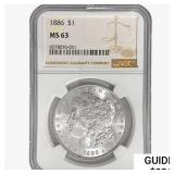 1886 Morgan Silver Dollar NGC MS63