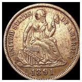 1891 Seated Liberty Dime CLOSELY UNCIRCULATED