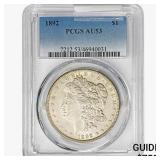 1892 Morgan Silver Dollar PCGS AU53