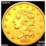 1839-O $2.50 Gold Quarter Eagle UNCIRCULATED