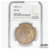 1889-S Morgan Silver Dollar NGC AU55