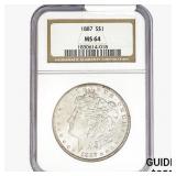 1887 Morgan Silver Dollar NGC MS64