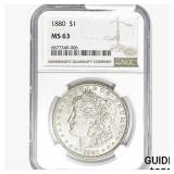 1880 Morgan Silver Dollar NGC MS63