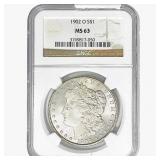 1902-O Morgan Silver Dollar NGC MS63