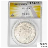 1921-D Morgan Silver Dollar ANACS MS64