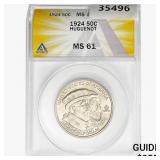 1924 Huguenot Half Dollar ANACS MS61