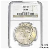 1923 Silver Peace Dollar NGC MS65