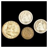 1861-1949 Varied US Type Coin Lot [4 Coins] HIGH G