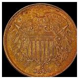 1864 Two Cent Piece CLOSELY UNCIRCULATED