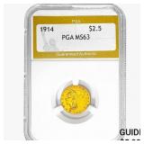 1914 $2.50 Gold Quarter Eagle PGA MS63