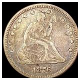 1876 Seated Liberty Quarter LIGHTLY CIRCULATED