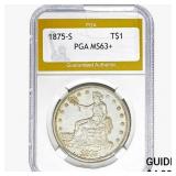 1875-S Silver Trade Dollar PGA MS63+