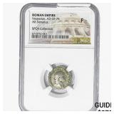 Rome Vespasian AD 69-79 Silver Denarius NGC F