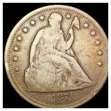 1871 Seated Liberty Dollar NICELY CIRCULATED