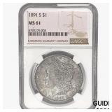 1891-S Morgan Silver Dollar NGC MS61