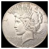 1928 Silver Peace Dollar CLOSELY UNCIRCULATED