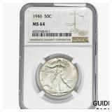 1946 Walking Liberty Half Dollar NGC MS64