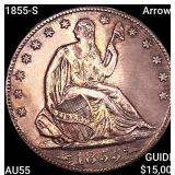 1855-S Arrows Seated Liberty Half Dollar HIGH GRAD