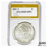 1881-S Morgan Silver Dollar PGA MS68 DMPL