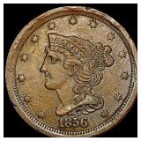 1856 Braided Hair Half Cent CLOSELY UNCIRCULATED