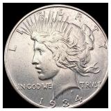 1934-D Silver Peace Dollar CHOICE AU