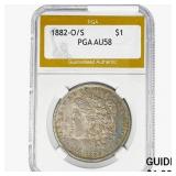 1882-O/S Morgan Silver Dollar PGA AU58