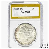 1884-CC Morgan Silver Dollar PGA MS65