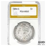 1894-S Morgan Silver Dollar PGA MS63