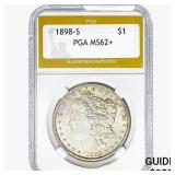 1898-S Morgan Silver Dollar PGA MS62+