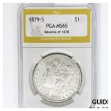 1879-S Morgan Silver Dollar PGA MS65 REV 78