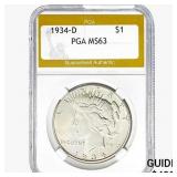 1934-D Silver Peace Dollar PGA MS63