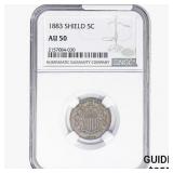 1883 Shield Nickel NGC AU50