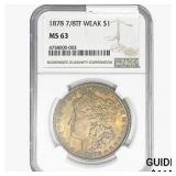 1878 7/8TF Morgan Silver Dollar NGC MS63