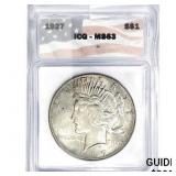 1927 Silver Peace Dollar ICG MS63