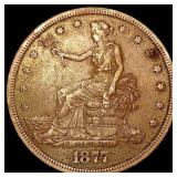 1877 Silver Trade Dollar NEARLY UNCIRCULATED