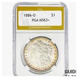 1886-O Morgan Silver Dollar PGA MS63+