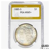 1885-S Morgan Silver Dollar PGA MS65+