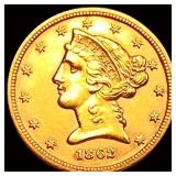 1862-S $5 Gold Half Eagle