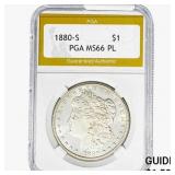 1880-S Morgan Silver Dollar PGA MS66 PL