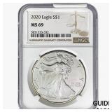 2020 Silver Eagle NGC MS69