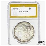 1890-S Morgan Silver Dollar PGA MS64