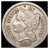 1888 Nickel Three Cent CLOSELY UNCIRCULATED