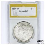 1889-O Morgan Silver Dollar PGA MS65