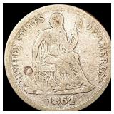 1864-S Seated Liberty Dime NICELY CIRCULATED