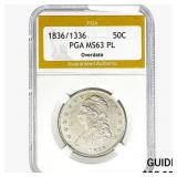 1836/1336 Capped Bust Half Dollar PGA MS63 PL,