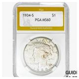 1934-S Silver Peace Dollar PGA MS60